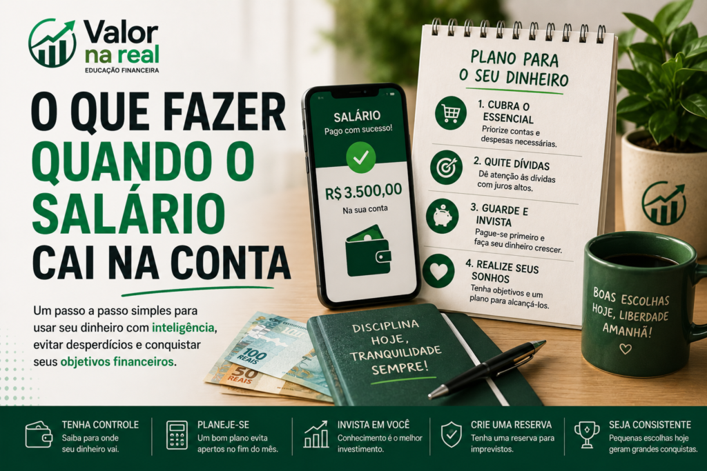 O que fazer quando o salário cai na conta