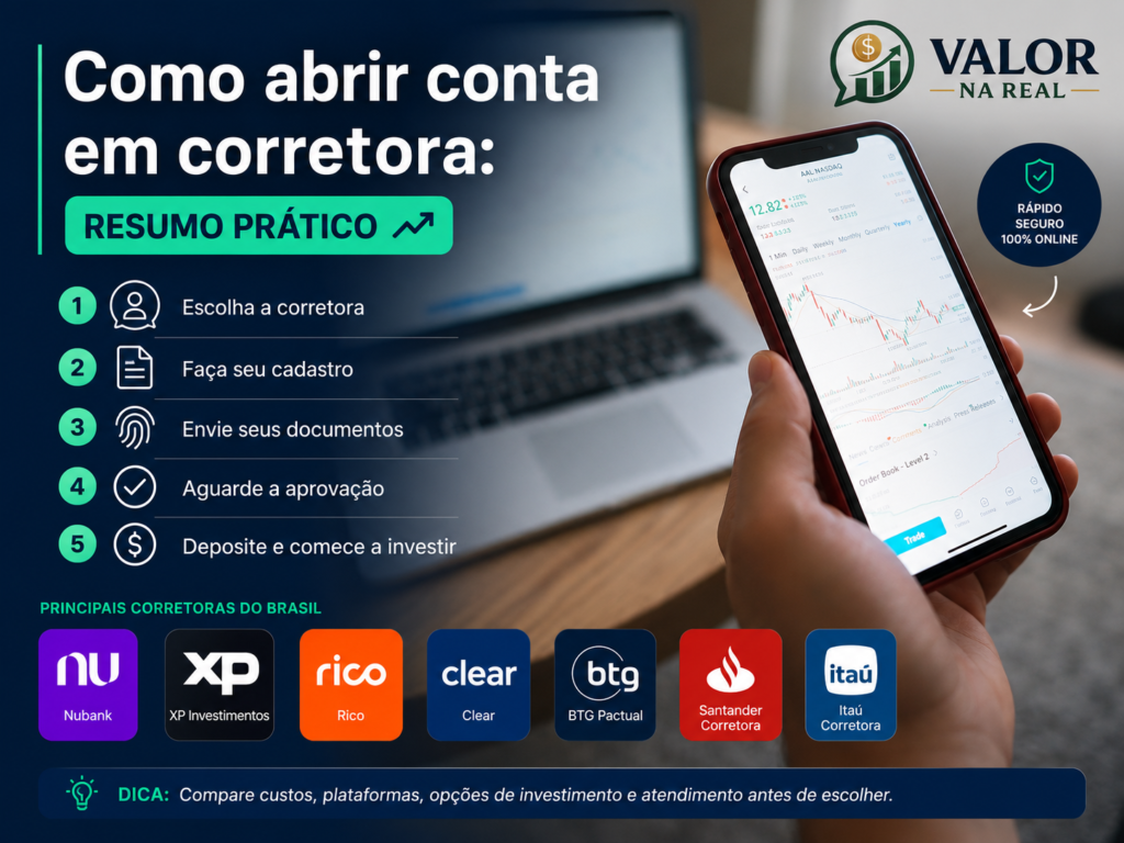 como abrir conta em corretora